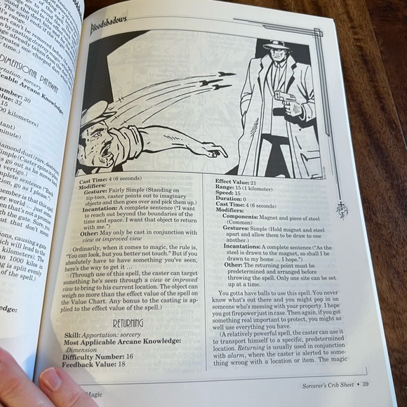 Bloodshadows Sorcerer's Crib Sheet RPG Roleplaying Book West End Games Vintage - Picture 5 of 5